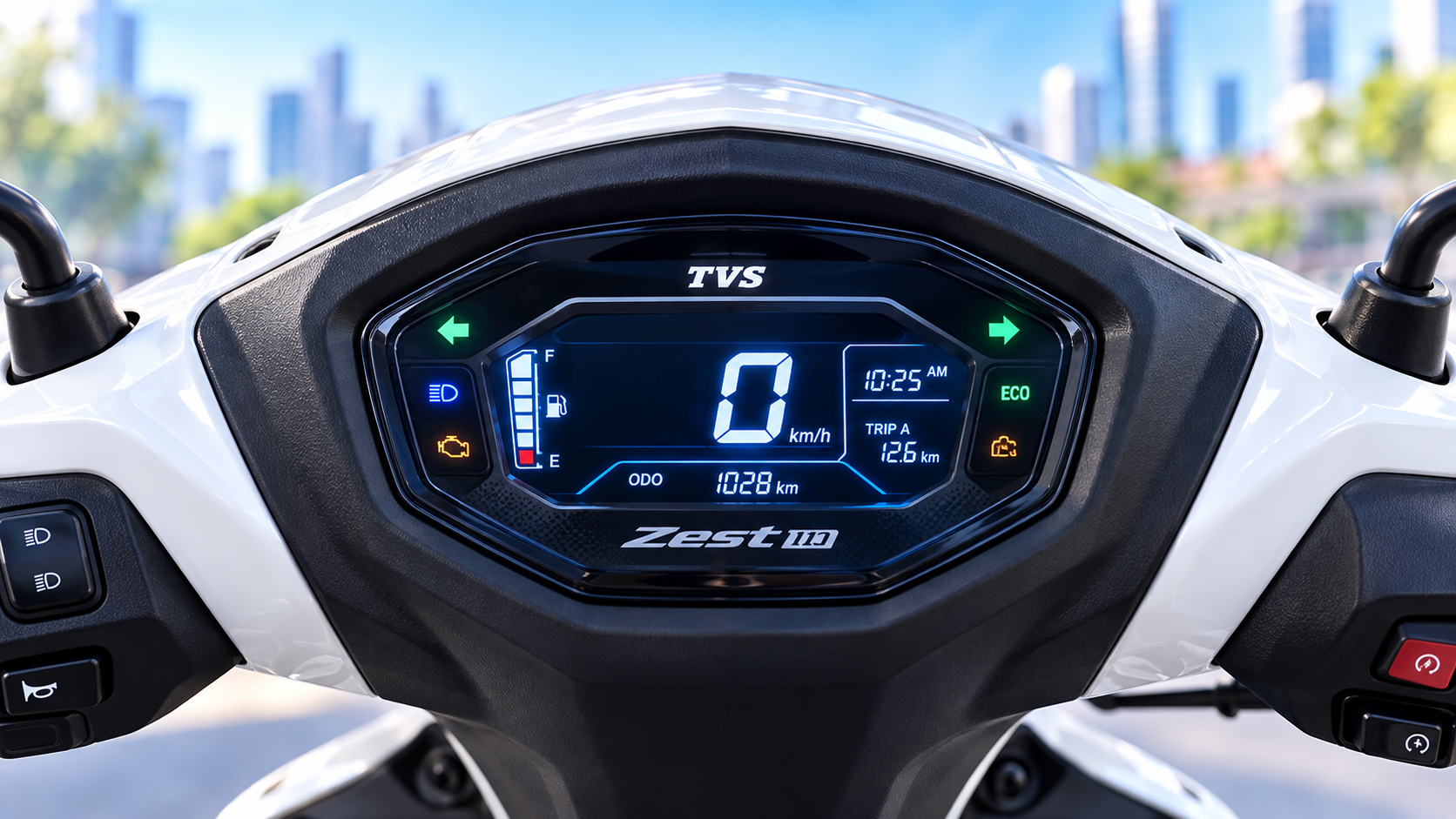 TVS Zest 110 digital information display